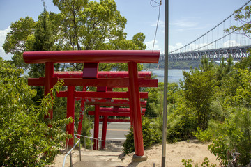 岡山県倉敷市・穴場神社の赤い鳥居