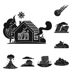 Vector illustration of natural and disaster icon. Set of natural and risk stock vector illustration.