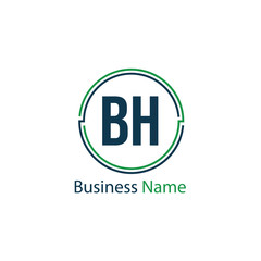 Initial Letter BH Logo Template Design