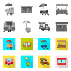 Isolated object of market and exterior icon. Collection of market and food vector icon for stock.