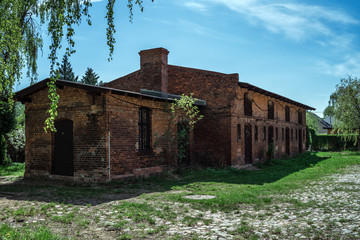 The old abandoned brick building.