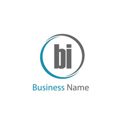 Initial Letter BI Logo Template Design