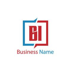 Initial Letter BI Logo Template Design
