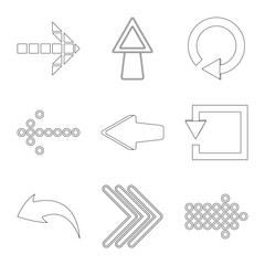 Vector illustration of element and arrow logo. Collection of element and direction vector icon for stock.