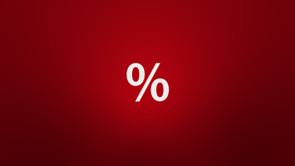 Percent Tag on Red Background