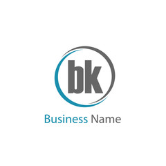 Initial Letter BK Logo Template Design