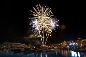 fireworks over sea in cassis - France
