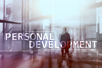 Personal development and growth concept of double exposure background.