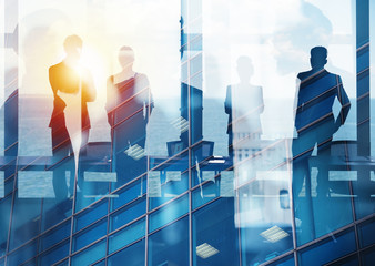 Group of business partner looking for the future. Concept of corporate and startup © alphaspirit