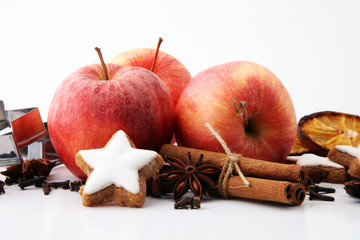 Baking christmas cookies. Typical cinnamon stars bakery