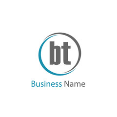 Initial Letter BT Logo Template Design