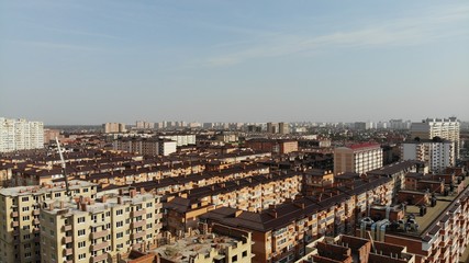 View of the unfinished buildings in the Krasnodar from the air.