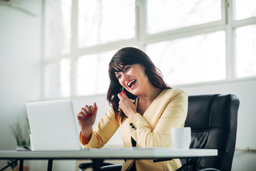 Young woman working in office