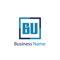 Initial Letter BU Logo Template Design