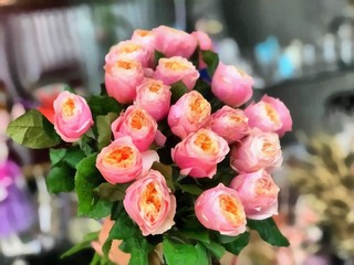 Acrylic painting on canvas art poster in floral motif. Modern style fashion artwork. Digital big size print in high resolution. Surreal flower in bright design. Beautiful flower bouquet. Wedding decor