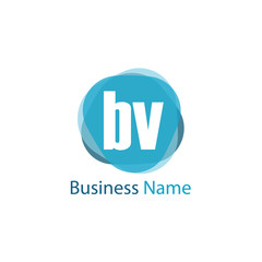 Initial Letter BV Logo Template Design