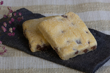 Chocolate Cookie Bars with Sugar Still Life