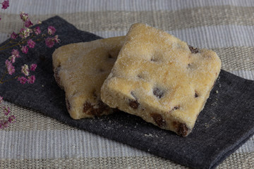 Chocolate Cookie Bars with Sugar Still Life