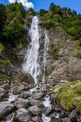 Fototapeta na wymiar Parcines Waterfall in Vinschgau, South Tyrol