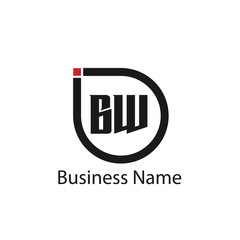 Initial Letter BW Logo Template Design