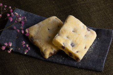Chocolate Cookie Bars with Sugar Still Life