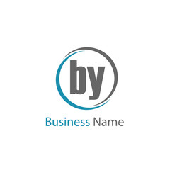 Initial Letter BY Logo Template Design