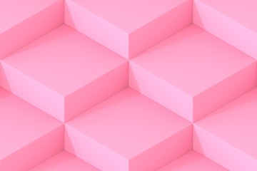 Obraz premium Pink Square Abstract Background. Cube Background. 3D Render Background