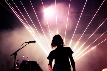 Silhouette of an unregnizable musician