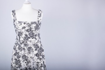 Tailors Mannequin dressed in a Floral Dress
