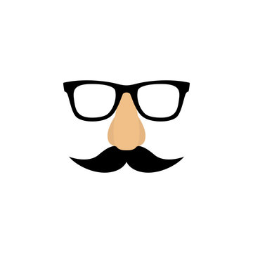 Mask with glasses fake nose and mustache. Vector illustration