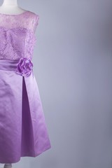 Tailors Mannequin dressed in a Purple Dress