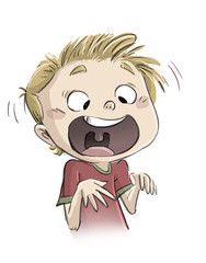 niño con mucho miedo