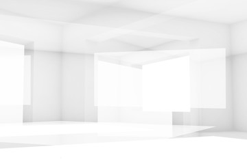 Naklejka na ściany i meble Abstract white high-tech digital background 3 d