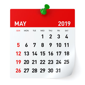 May 2019 - Calendar.