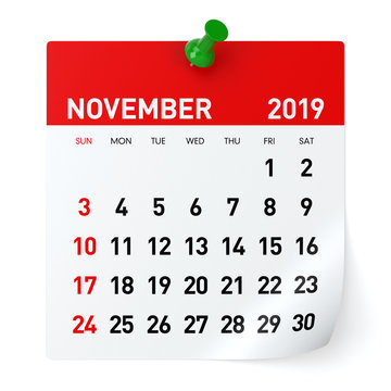 November 2019 - Calendar.