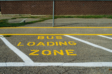 School Bus Loading Zone pavement markings