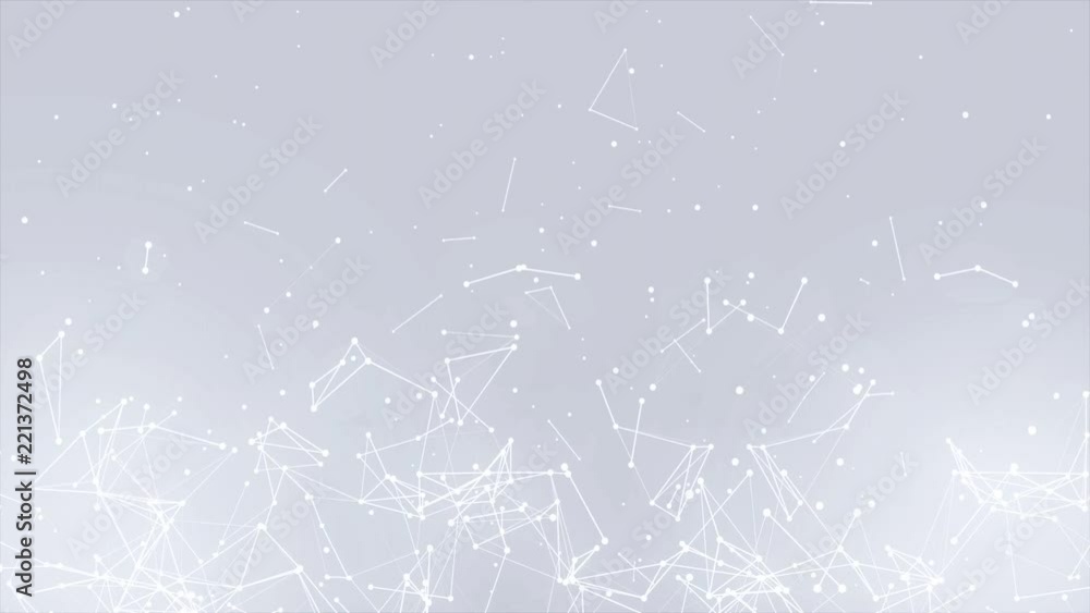 Poster 75. clean white abstract polygonal digital concept geometrical polygon plexus moving low poly techno