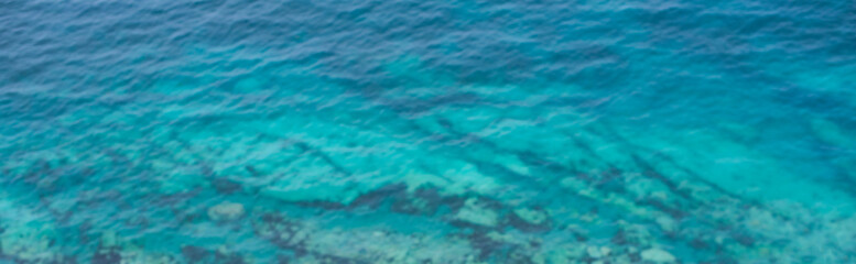 Banner Defocus Nature beach sea landscape, blue water beach Beautiful Bay coastline