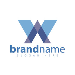 WA Letter Abstract Color Logo stock template