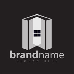 Book Home Library Logo Template