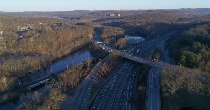 Flying Over a Highway in Katonah Westchester County