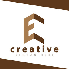 E Letter Build logo vector Template