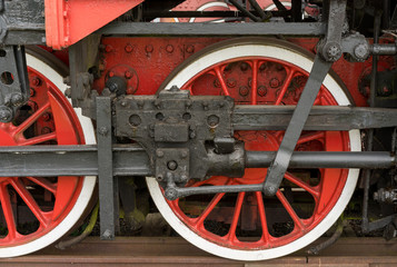 steam locomotive and its wheels