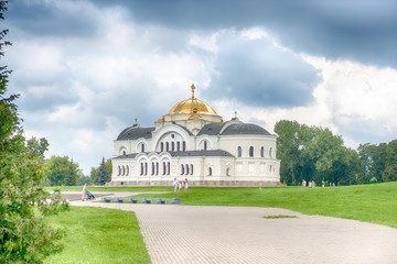 BREST, BELARUS - JULY 28, 2018: Saint Nicholas Cathedral (Svyato-Nikolaevskiy Sobor) in the Brest Fortress Memorial