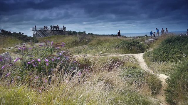 Remains of the battlefield at Utah Beach. World War 2 D-day, Normandy France