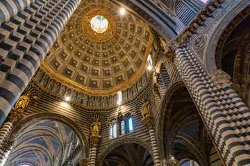 Interior of dome at Duomo di Siena