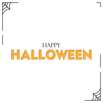 Happy Halloween greeting Design. papercut, 3D style. Sign, Banner, Poster, Background