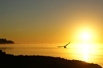 Playa Larga Cuba. Bay of Pigs. Caribbean sunset