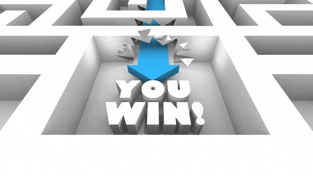 You Win Game Competition Victory Maze 3d Animation
