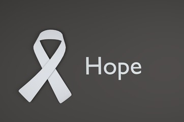 lung cancer ribbon awareness with grey background  , 3D rendering